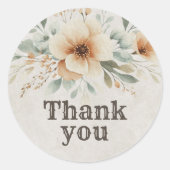 Wild west bloemen dank u ronde sticker (Voorkant)