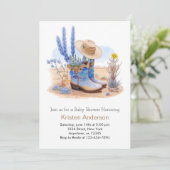 Wild West Boots en Pet Baby shower Kaart (Staand voorkant)