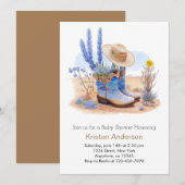 Wild West Boots en Pet Baby shower Kaart (Voorkant / Achterkant)