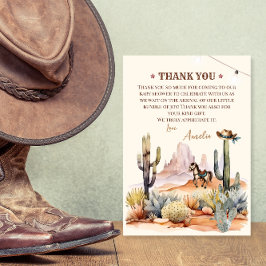 Wild West Boy Een kleine cowboy rustiek Baby showe Bedankkaart