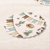 Wild West Boy Eerste Rodeo 1e verjaardag Kartonnen Onderzetters (Gekanteld)