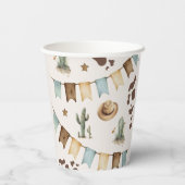 Wild West Boy Eerste Rodeo 1e verjaardag Papieren Bekers (Achterkant)