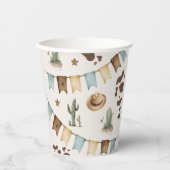 Wild West Boy Eerste Rodeo 1e verjaardag Papieren Bekers (Voorkant)