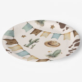 Wild West Boy Eerste Rodeo 1e verjaardag Papieren Bordje (Gekanteld)