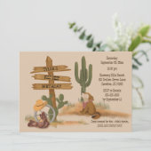 Wild West Boys Rustic Fun Verjaardag Uitnodiging (Staand voorkant)