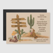 Wild West Boys Rustic Kind's leuke dunne magnetisc Magnetische Uitnodiging (Voorkant / Achterkant)