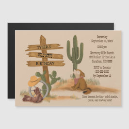 Wild West Boys Rustic Kind's leuke dunne magnetisc Magnetische Uitnodiging