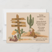 Wild West Boys Rustic Kind's leuke dunne magnetisc Magnetische Uitnodiging (Voorkant)