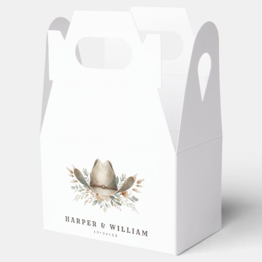 Wild west bruiloft cowboy pet bedankdoosjes (Geopend)