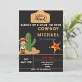 Wild West Cactus Verjaardag Jongen Kaart (Staand voorkant)