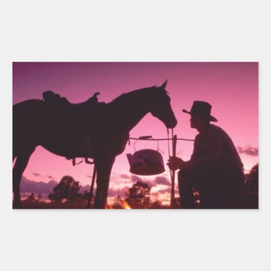Wild West Camping Rechthoekige Sticker (Voorkant)