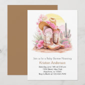 Wild West Celebration Cowgirl Baby shower Kaart (Voorkant / Achterkant)