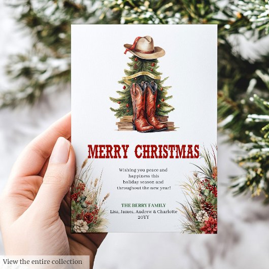 Wild West Christmas greeting card printable Feestdagenkaart