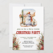 Wild West Christmas party editable invitation card Kaart (Voorkant)