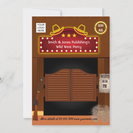 Wild West Corporate Function-uitnodiging Kaart (Voorkant)