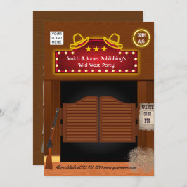 Wild West Corporate Function-uitnodiging Kaart