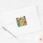 Wild West Country strips Vierkante Sticker (Envelop)