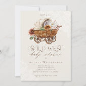 Wild West Country Western Floral Wagon Baby shower Kaart (Voorkant)