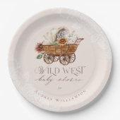Wild West Country Western Floral Wagon Baby shower Papieren Bordje (Voorkant)