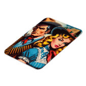 Wild West Couple Retro Comics Magneet (Linkerzijde)