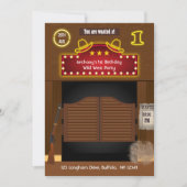 Wild West Cowboy 1st Birthday Party Kaart (Voorkant)