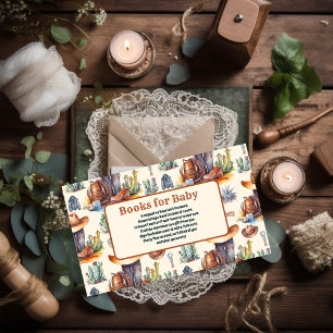 Wild West Cowboy Baby shower Boeken voor Baby Informatiekaartje