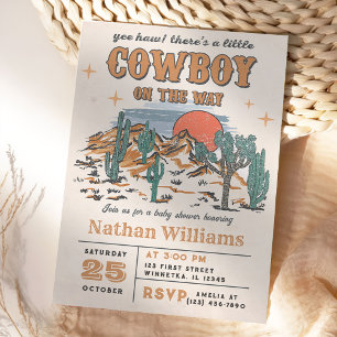 Wild West Cowboy Baby shower Party Kaart