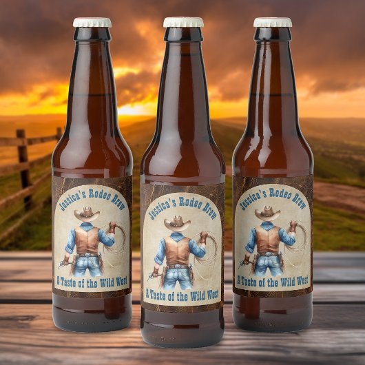 Wild West Cowboy Bier Etiket