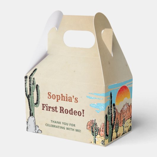 Wild West Cowboy Birthday Party Bedankdoosjes (Voorkant Zijde)