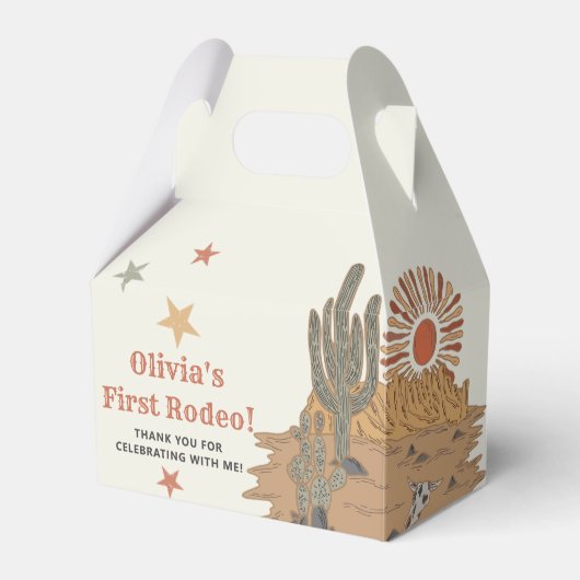 Wild West Cowboy Birthday Party Bedankdoosjes (Voorkant Zijde)