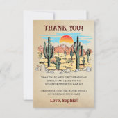 Wild West Cowboy Birthday Party Bedankkaart (Voorkant)