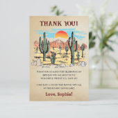 Wild West Cowboy Birthday Party Bedankkaart (Staand voorkant)