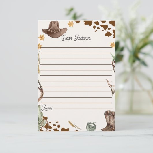 Wild West Cowboy Birthday Party Bedankkaart (Staand voorkant)