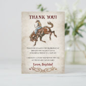 Wild West Cowboy Birthday Party Bedankkaart (Staand voorkant)