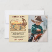 Wild West Cowboy Birthday Party Bedankkaart (Voorkant)