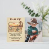 Wild West Cowboy Birthday Party Bedankkaart (Staand voorkant)