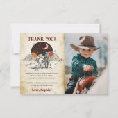 Wild West Cowboy Birthday Party Bedankkaart (Voorkant)