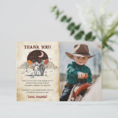 Wild West Cowboy Birthday Party Bedankkaart (Staand voorkant)