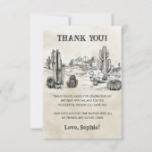 Wild West Cowboy Birthday Party Bedankkaart (Voorkant)