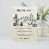 Wild West Cowboy Birthday Party Bedankkaart (Staand voorkant)