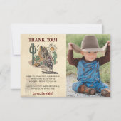 Wild West Cowboy Birthday Party Bedankkaart (Voorkant)