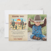 Wild West Cowboy Birthday Party Bedankkaart (Voorkant)