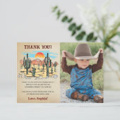 Wild West Cowboy Birthday Party Bedankkaart (Staand voorkant)