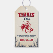 Wild West Cowboy Birthday Party Dank je wel Cadeaulabel (Voorkant)