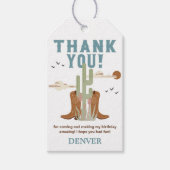 Wild West Cowboy Birthday Party Dank je wel Cadeaulabel (Voorkant)