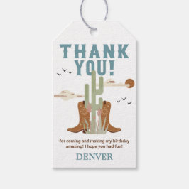 Wild West Cowboy Birthday Party Dank je wel Cadeaulabel