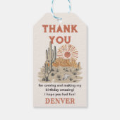 Wild West Cowboy Birthday Party Dank je wel Cadeaulabel (Achterkant)