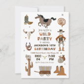 Wild West Cowboy Birthday Party Kaart (Voorkant)