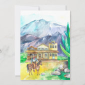 Wild West Cowboy Birthday Party Kaart (Achterkant)