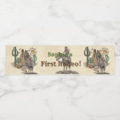 Wild West Cowboy Birthday Party Waterfles Etiket (Enkel label)
